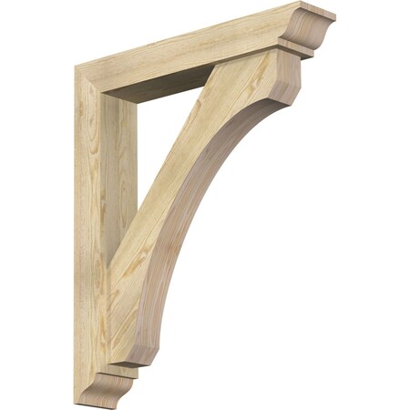 Ekena Millwork Legacy Traditional Rough Sawn Bracket w/ Offset Brace, Douglas Fir, 6"W x 32"D x 38"H BKT0604X32X38LEC01RDF